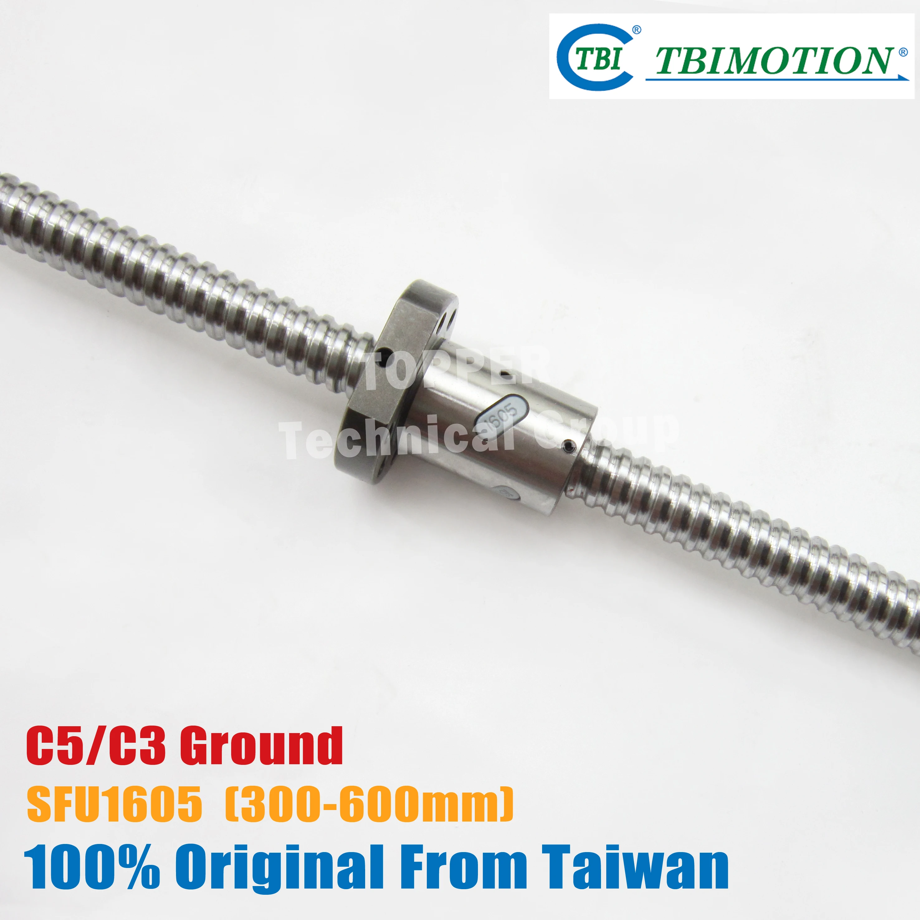 TBI 1605 C5/C3 заземление 300/350/400/500/600 мм шариковый винт 5 свинцовый с шариковой гайкой