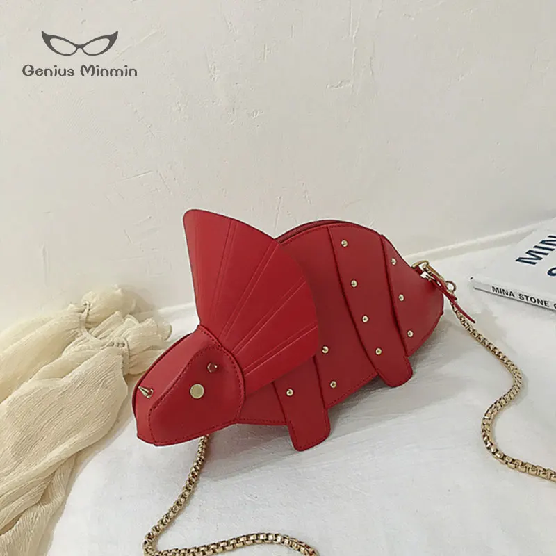 Рюкзак в виде динозавра Юрского мира животное PC сумка на плечо с заклепками кошелек сумка-мессенджер милый Японский Корейский стиль подарок на день рождения - Цвет: red