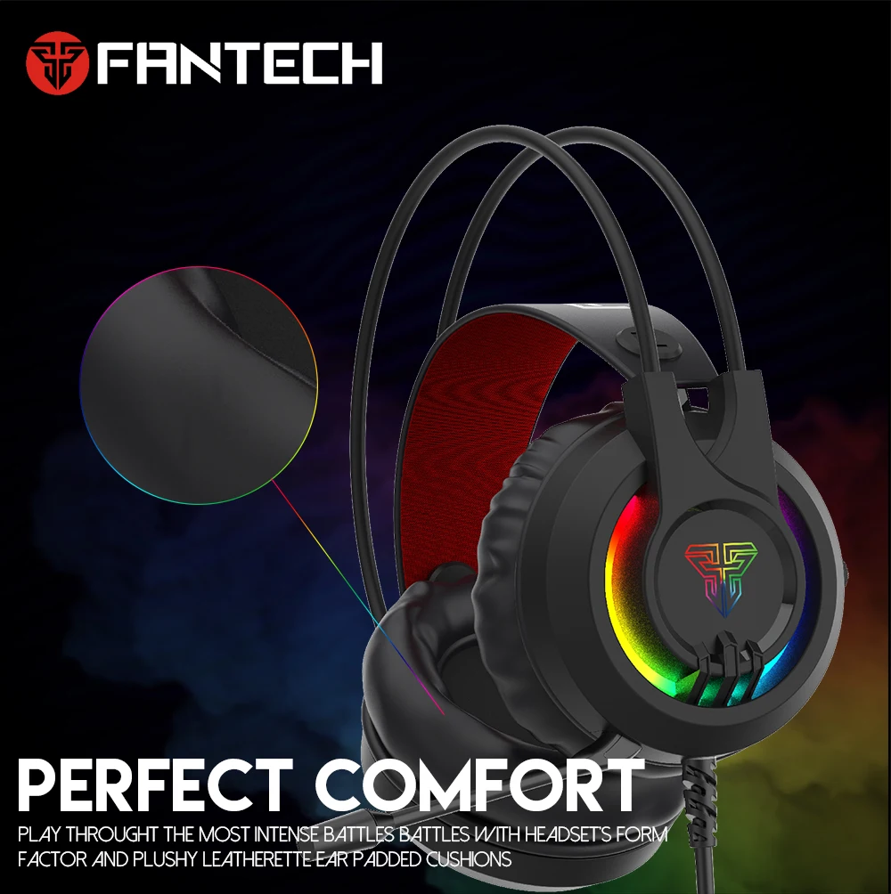 FANTECH HG20 проводные наушники RGB PS4 компьютерные игровые наушники с микрофоном для гарнитуры геймера профессиональные наушники геймера