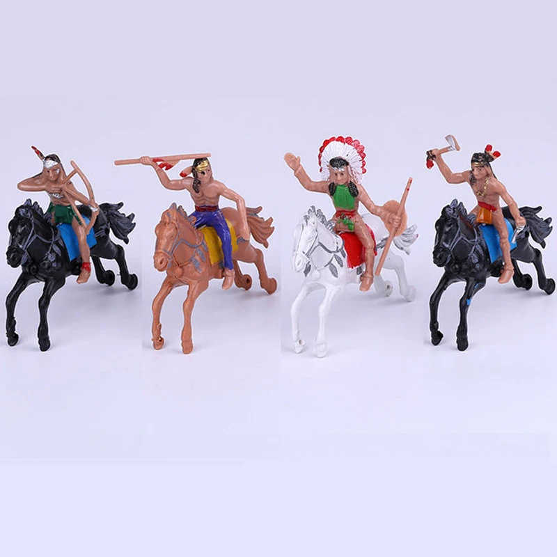 Lot Quiralu Soldats Anciens : Indien, Cheval Et Cow-boy, Jouet Plomb Creux