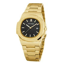

Wholesale New Men Fashion Casual Dress Watch Frosted Case Quartz Gold Watches Luxury PP Design Men Sport Wristwatch Gift