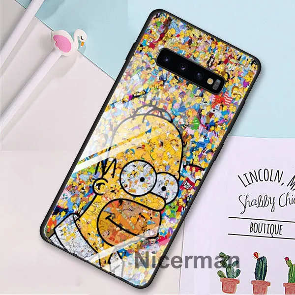 Чехол Homer J. Simpson из закаленного стекла для samsung Galaxy S10 S8 S9 Plus S10e Note 9 10 Plus A50 A30 - Цвет: 02