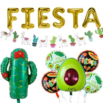 

Mexican Fiesta Party Alpaca Cactus Foil Balloon Alpaca Banner Bachelorette Pinata Balloon Party Decor Summer Birthday Supply
