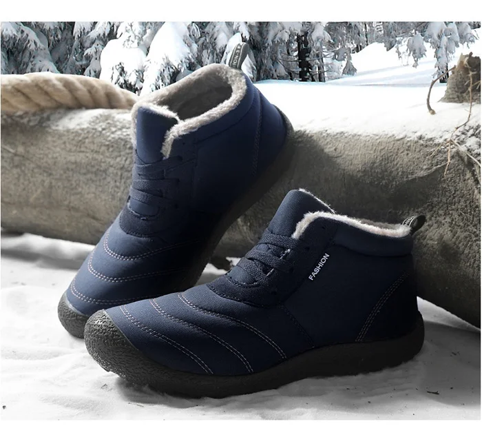 Модные мужские зимние ботинки; зимняя обувь; большие размеры 39-48; мужские ботильоны с мехом; кроссовки; Мужская Гибкая теплая обувь для активного отдыха