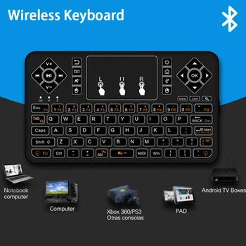 

2.4GHz Ergonomic Keyboard With Touchpad Colorful Backlight Multifunction Bluetooth PC Handheld Remote RGB Wireless Keyboard Mini