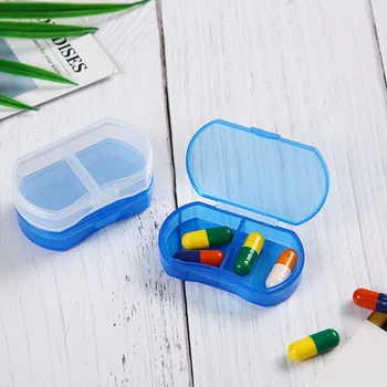 

2Grids Mini Pill Box Portable Pills Medicine Drugs Storage Case Box Secret Pill Container Tools Vitamins Supplements New