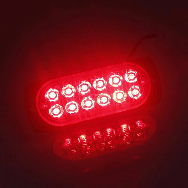 12LED внедорожные автомобили, грузовики безопасности срочный рабочий противотуманный красный свет замена лампы