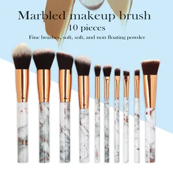 

ELECOOL 10PCS/Lot Professional Makeup Brushes Set Eye Shadow Blending Eyeliner Eyelash Eyebrow NEW Brushes Tools Marbling