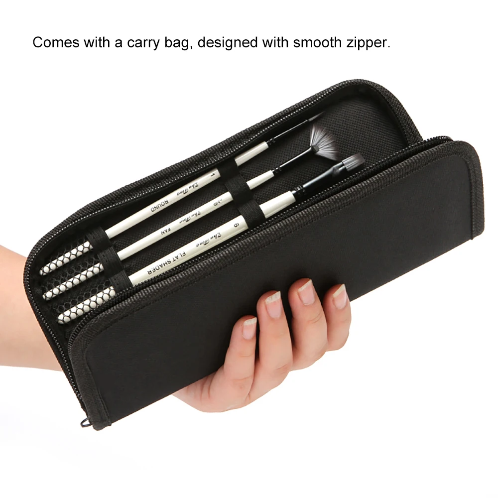 10 шт. набор кистей для рисования набор несколько средних кистей с нейлоновой сумкой для переноски волос для художника акриловая гуашь с масляной краской