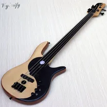 Хорошее Качество Пламя клен микс с корпус из палисандра Foderaa активная 4 струнная безрезная бас гитара из красного дерева