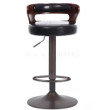 

Bar chair modern minimalist home backrest high stool wrought iron European and American style lift bar chair high stool