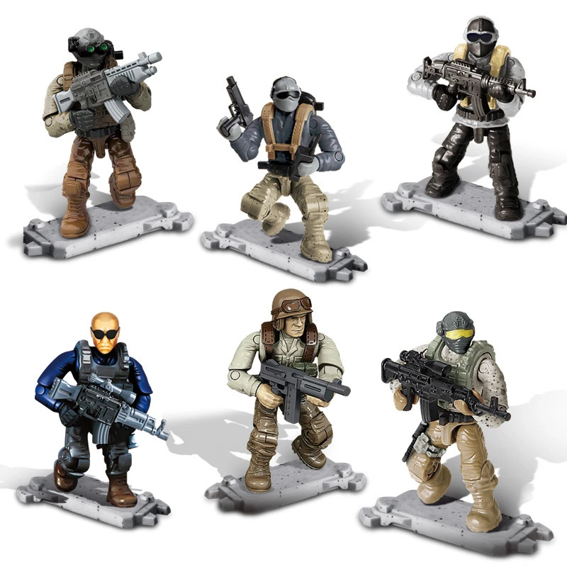 現代ジャングル砂漠軍事陸軍部隊アクションフィギュアビルディングブロック雪ヒョウ部隊兵士の武器銃メガレンガのおもちゃ Aliexpress Toys Hobbies