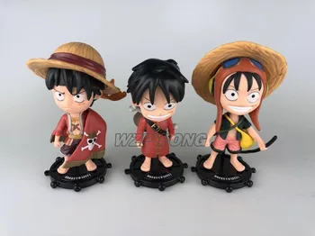 

WZP PONG 74nd One Piece Luffy Red Ver Figurine Dolls Toys PVC Action Figure Model Toy Kids Gift 3 Pcs/set