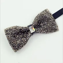 Luxury Diamond Black Color Bow Tie For Men Bowtie Rhinestone Collar Tie Crystal Super Cool Diamond Wedding Bow tie Luxury Diamond Black Color Bow Tie For Men Bowtie Rhinestone Collar Tie Crystal Super Cool Diamond Wedding Bow tie