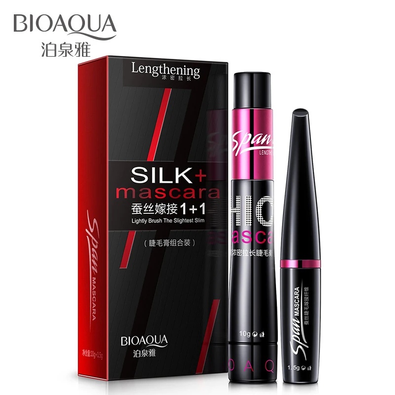 BIOAQUA тушь с шелковым волокном 1 + 3D волокна макияж ресницы удлинение Объем