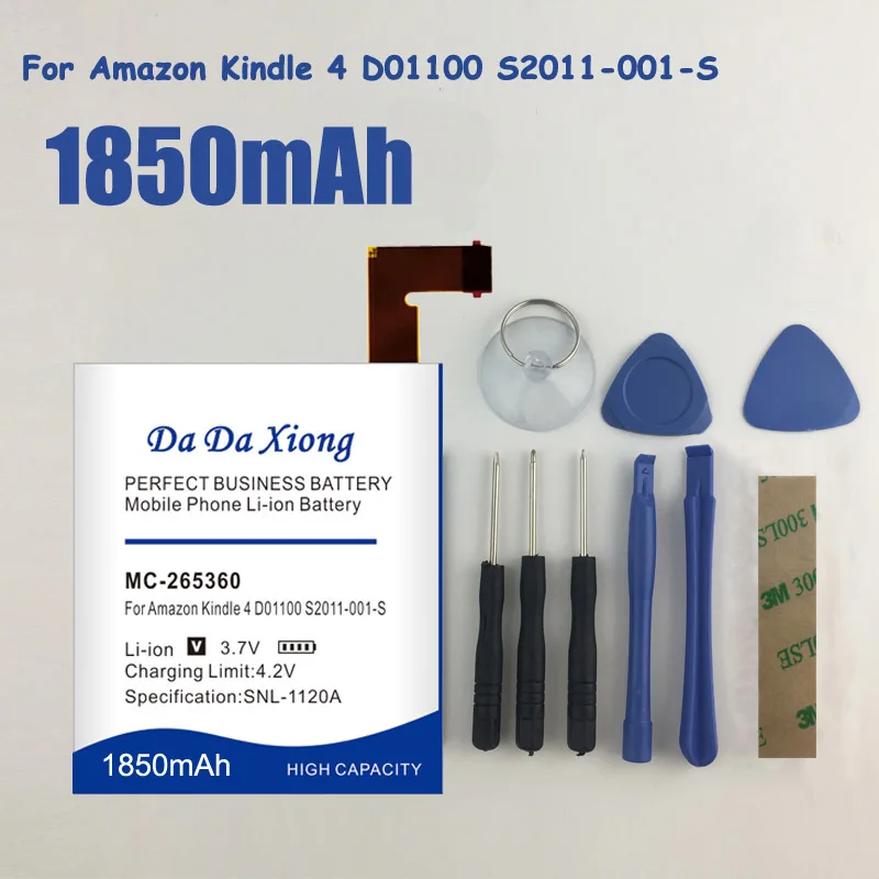 1850 мАч MC-265360 Аккумулятор для Amazon Kindle 4 D01100 S2011-001-S DR-A015 встроенный аккумулятор