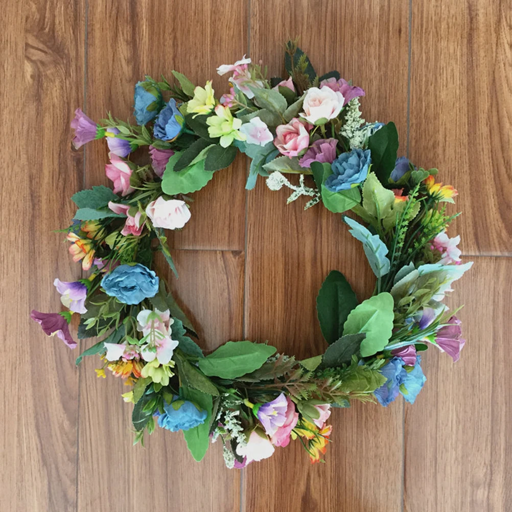 Cloth Simulation Flower Wreath 36 X 36 X 3.5cm Christmas Garland Door Decoration Party Props For Festival Costume
