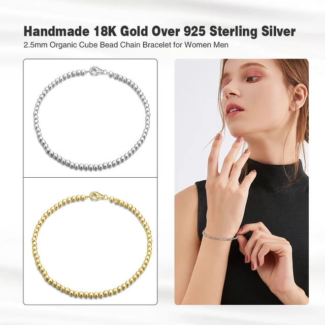 Miabella Italian Sterling Silver Bead Ball Stackable Ring - 925 Silver Or 18K Gold Plated, Made In Italy - View #6
