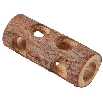 

Safe Tree For Hamster Teeth Grinding Cat Dog Mice Small Animal Wood Tunnel Gift Solid Tube Funny Pet Toy Rabbit