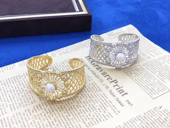 

Flower Bangle Mountings Findings Nice Quality Bracelet ADJUSTABLE Bangle Settings Jewelry Parts Accessories for Pearls Beads