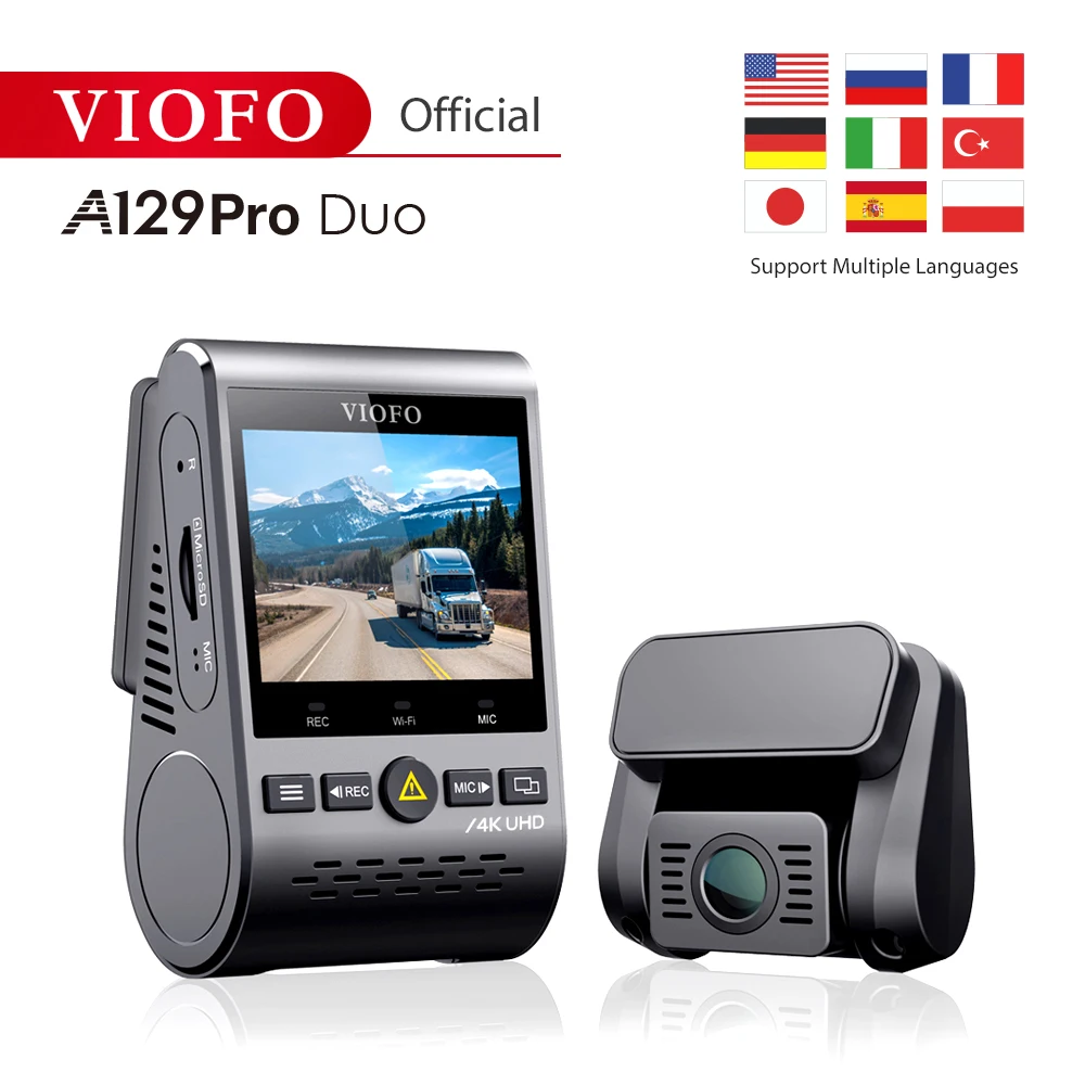 Voucher  4K DVR Dual Dash Cam VIOFO A129 Pro Duo 3840*2160P Ultra HD 4K front rear Dash Camera Sony 8MP Sens