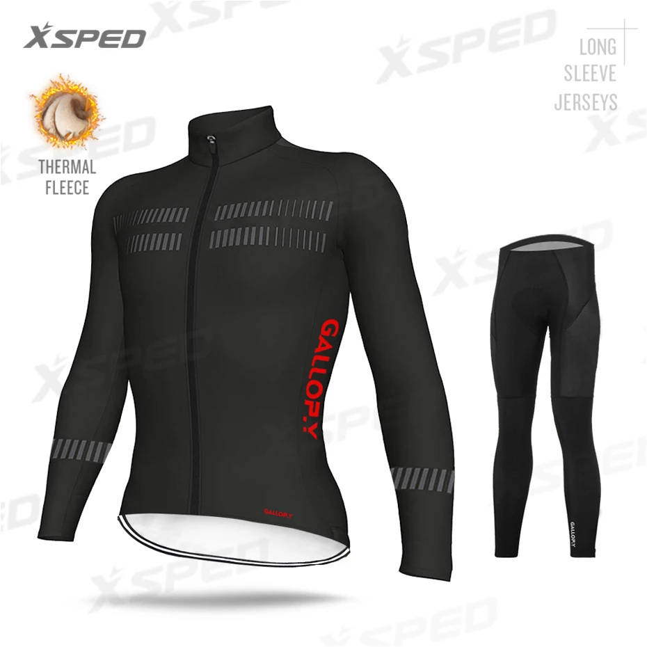 Normal Cycling Set Ropa ciclismo теплая Зимняя Теплая Флисовая велосипедная одежда, мужская Трикотажная одежда, костюм для езды на велосипеде, MTB Одежда, комбинезон, комплекты - Цвет: Normal Cycling Set
