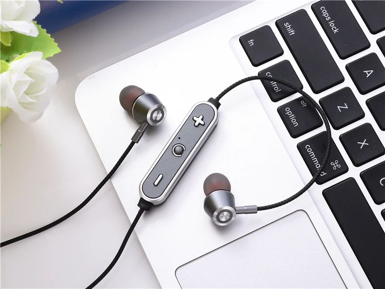 Серый Спортивные Беспроводные bluetooth наушники для Xiaomi bluetooth-наушники с микрофоном для iPhone samsung Смарт Магнитный наушник - Цвет: Серый