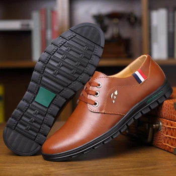 

2020 Men's Casual Shoes yellow Lac-up Non-Slip Leather Breathable Adult Sneakers male Tenis men flat shoe smasculino chaussure