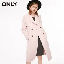 Только женское осеннее и зимнее двубортное шерстяное пальто на шнуровке | 11834S503