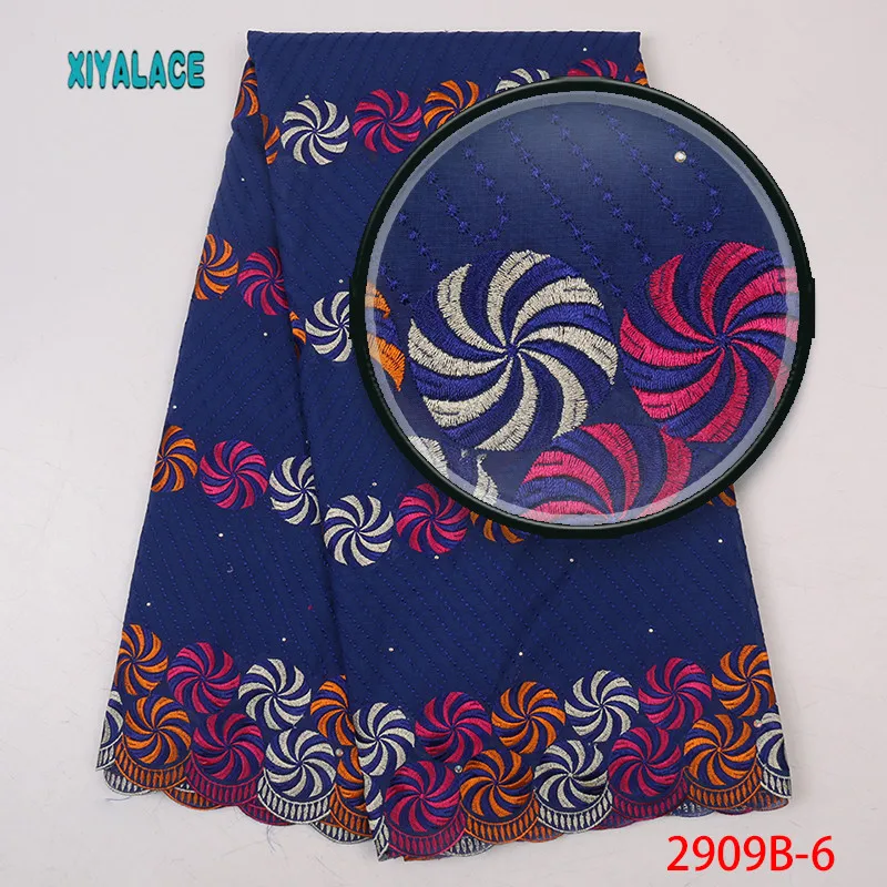 Новое Африканское зеленое высококачественное платье ткань, нигерийский поворотный вентилятор вышивка кружевная ткань с принтом хлопок YA2909B-5