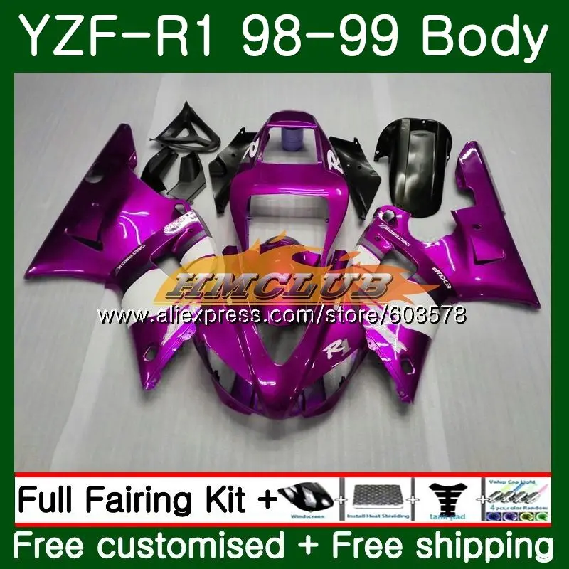 Для кузова Yamaha YZF R 1 YZF 1000 YZF1000 YZF R1 1998 1999 58CL. 10 глянцевый набор с розами YZF-1000 YZF-R1 98 99 YZFR1 98 99 обтекатель - Цвет: No. 1