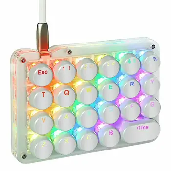 

23 Keys Macro Mechanical Gaming Keypad Red/Blue Switches Round Keycap RGB LED