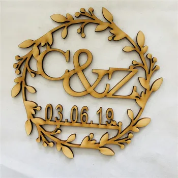 

Wooden Custom Initials Bride Groom Wedding Decorations Wood Personalized Letter and Date Party Favor Supplies Wedding Gifts