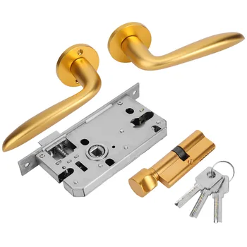 

Door Lever Lock Zinc Alloy Super Silent Entry Door Handle Lock Locking Lever Set Reversible Bedroom or Bathroom Door Handles