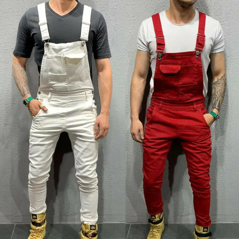 70% OFF UK Mens Fashion Denim Dungaree Bib Overalls Jumpsuits Moto Biker Jeans Pants Trousers 2019 New