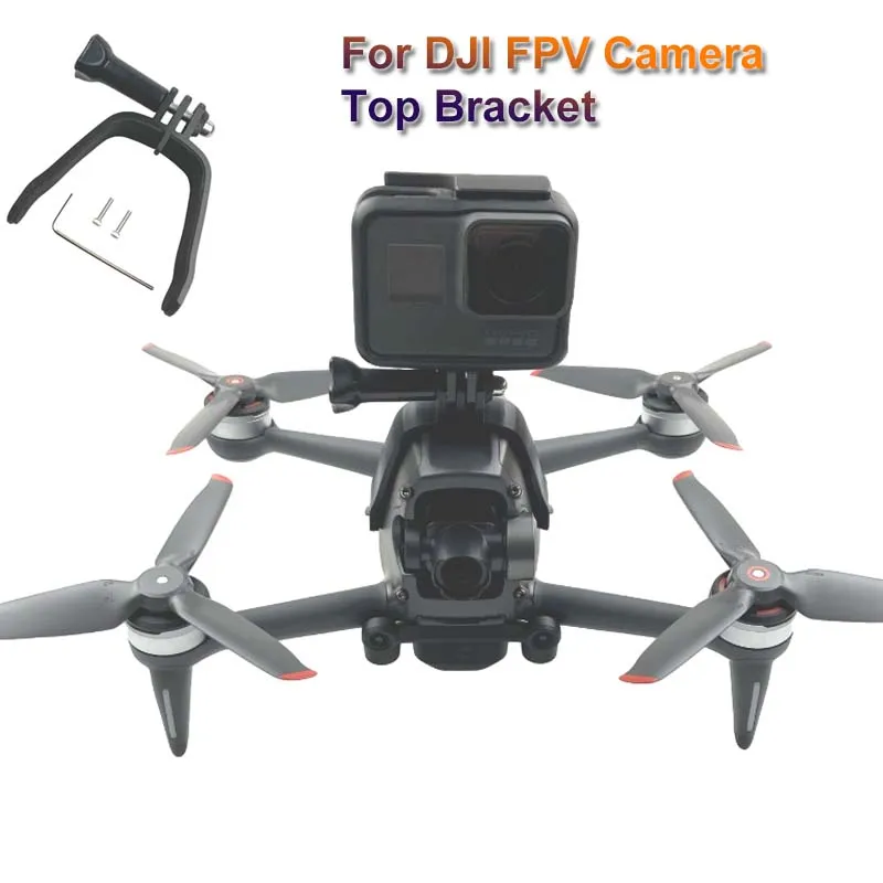 DJI FPV 카메라 상단 브래킷, 고프로 히어로 스포츠 액션 카메라 어댑터 마운트 클램프 홀더, 고정 확장 키트스포츠 캠코더