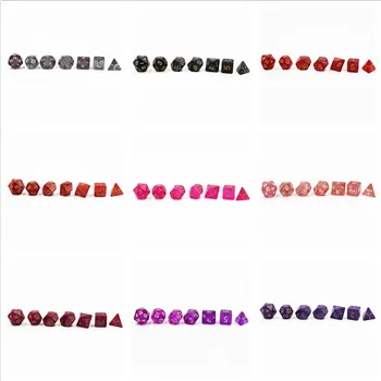 

Foreign Trade Dungeons & Dragons 7pcs/Set Creative RPG Game Dice D&D Colorful Multicolor Dice DND Dice Set