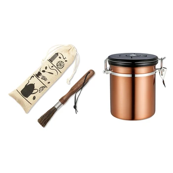 

Coffee Grinder Powder Cleaning Brush Coffee Machine Brush & Airtight Coffee Container Storage Canister Set