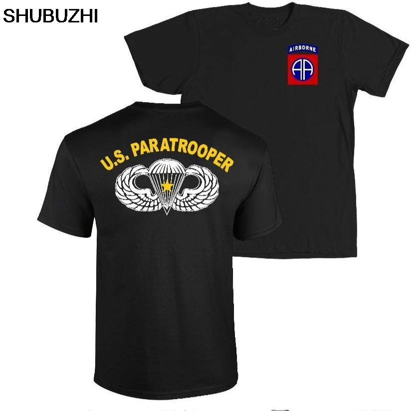

82nd Airborne Division Combat Jump Wings Shirt US Paratrooper Tee cotton men t-shirts bigger size 4XL 5XL