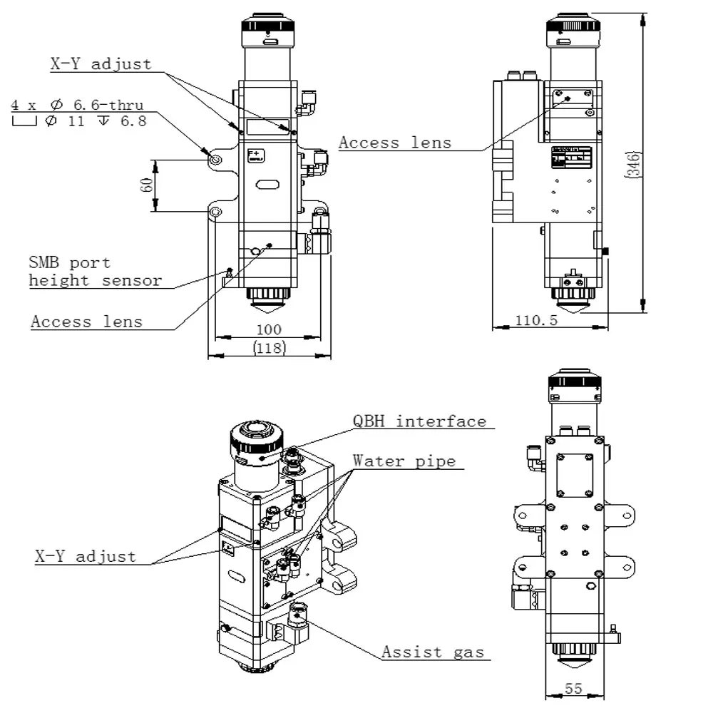 Raytools AG BT240 fiber laser cutting head , 500W--1.5KW fiber laser head for cnc fiber laser cutting machine