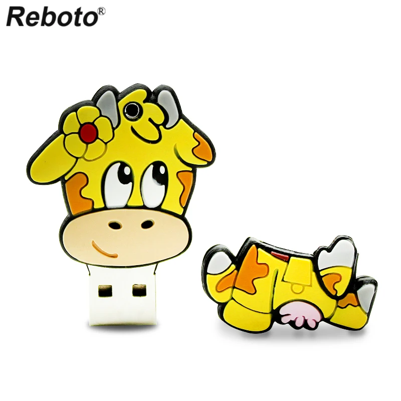 Cartoon Animal USB Flash Pendrive 64GB 32GB Memory Stick 16GB 8GB Mini Key Pendrive Cute Flower Sheep U Disk For Computer