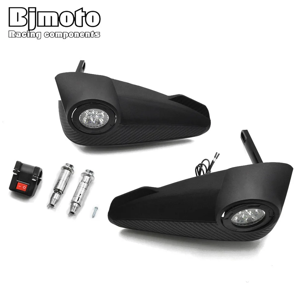 BJMOTO 22 мм 28 мм мотоцикл мотокросса видения Led Handguards ручная защита со светом подходит для Supermoto