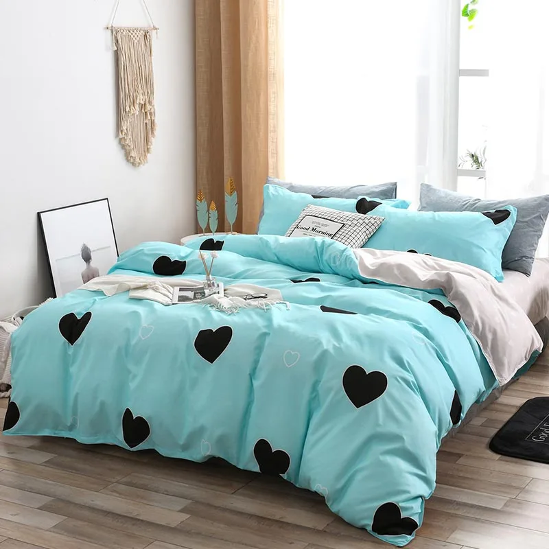 Dream Ns Blue Pink Love Fashion Modern Bedding Set Bed Linings