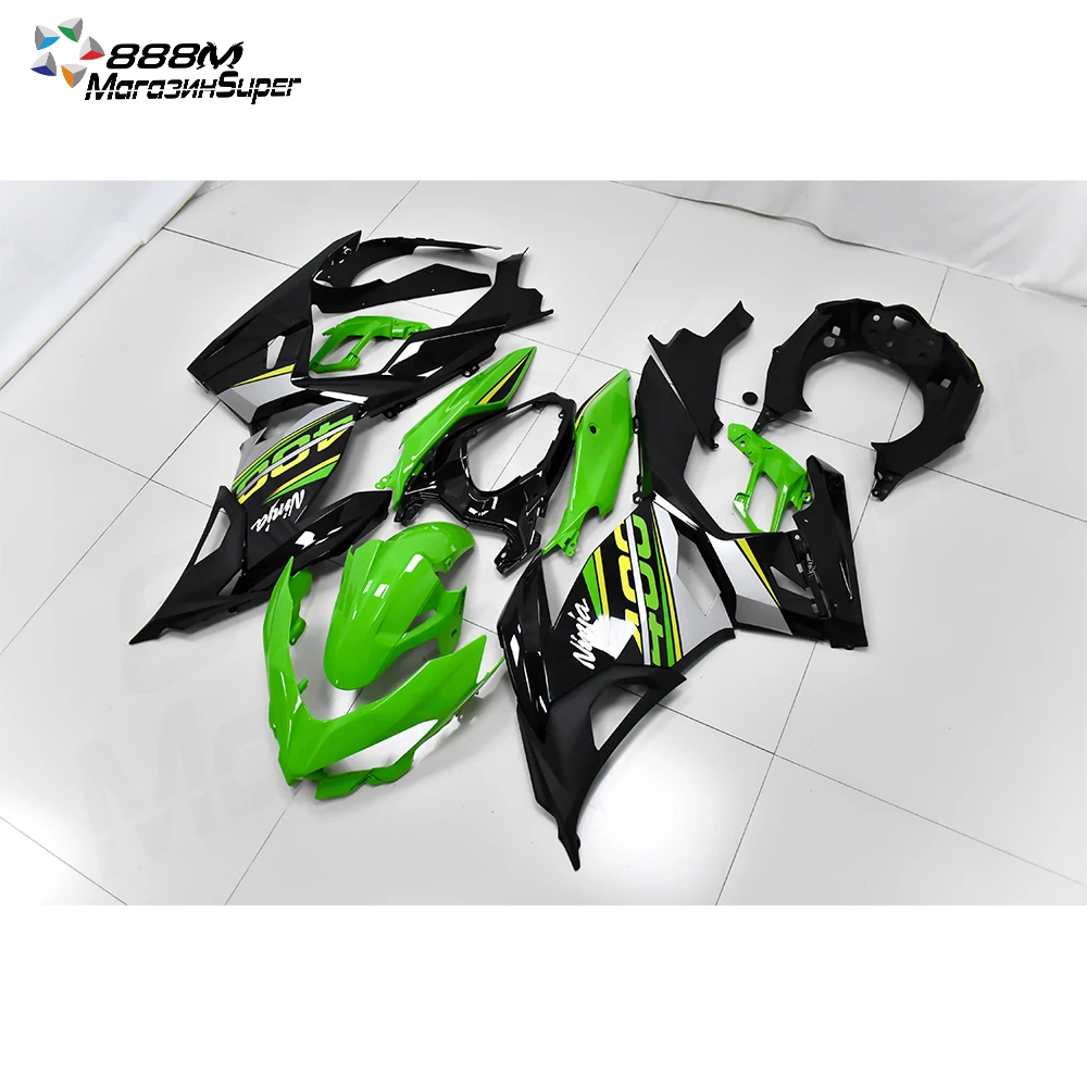 ABS инъекции пластмассы обтекатели комплект для Ninja400 ниндзя 400- 18 19 20 яркий белый кузов - Цвет: green
