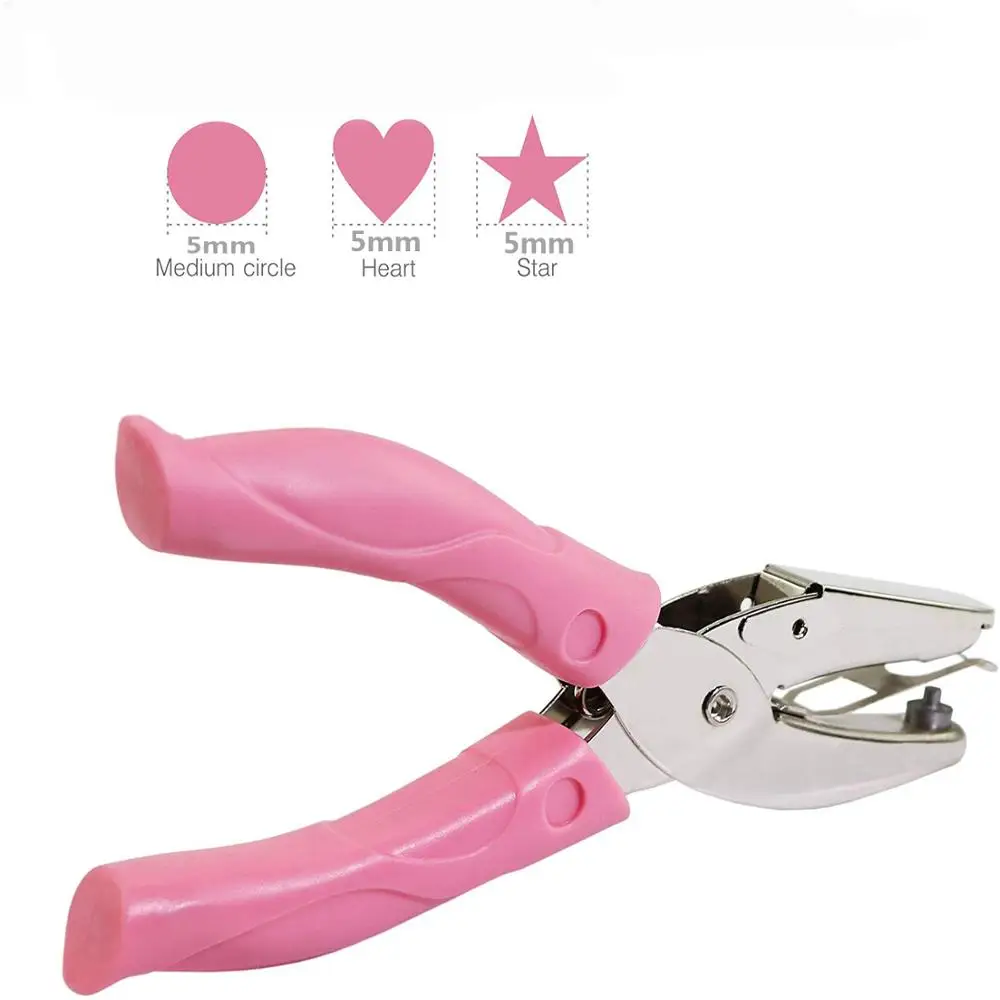 Small Mini Tiny Shaped Circle Metal Single Handheld Hole Paper Punch  Punchers with Soft-Handled for Tags Clothing Ticket 
