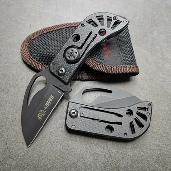 

12PCS/LOT 5.7" Knives 55-56HRC Steel Black Pocket Folding Knife 5Cr13Mov Steel Blade Tactical Self-Defense Knives for Hunting