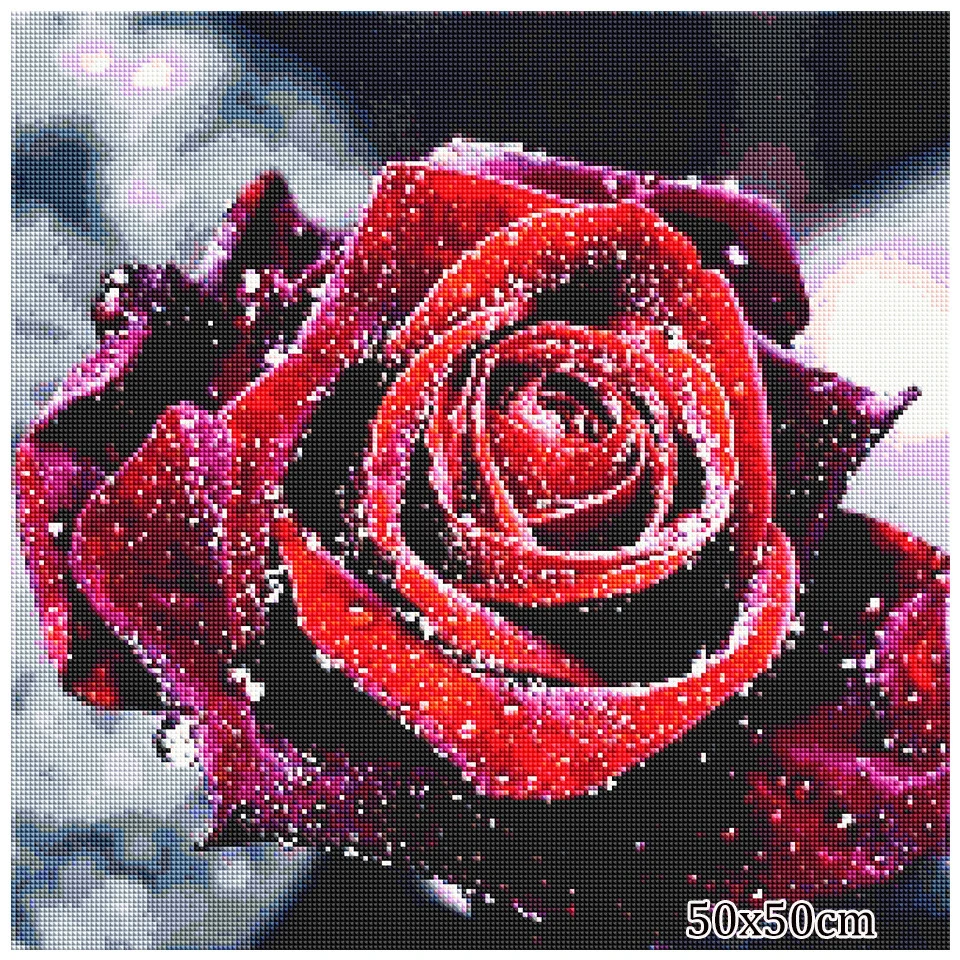 AZQSD Алмазная Вышивка Цветы ручная работа алмазная картина Роза картина Стразы Алмазная мозаика домашний декор ремесла подарок