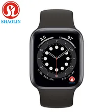 Shaolin original relógio inteligente série 6 dispositivos wearable sync notifier para apple relógio android bluetooth smartwatch (botão vermelho)