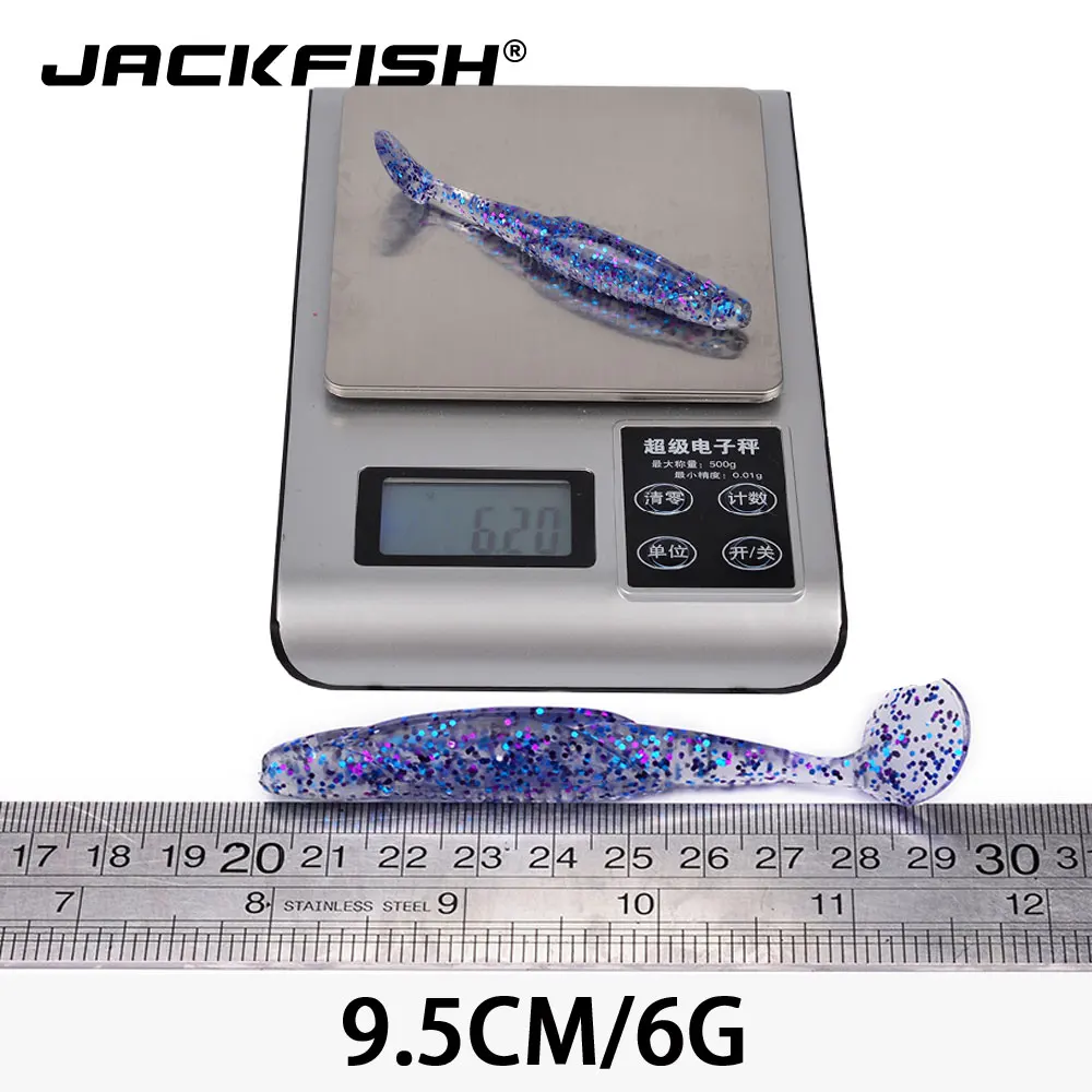 JACKFISH, 10 шт./лот, мягкие приманки, 9,5 см/6 г, приманки для рыбалки, морские рыболовные воблеры свимбейт, искусственные снасти