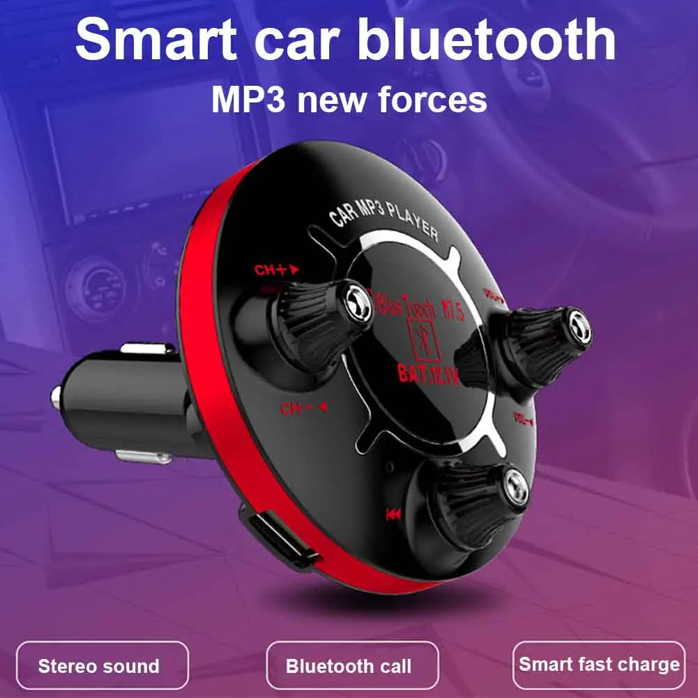 Музыка Handsfree универсальное радио Aux Выход usb зарядка fm-передатчик Многофункциональный Интеллектуальный Автомобильный Bluetooth MP3 плеер